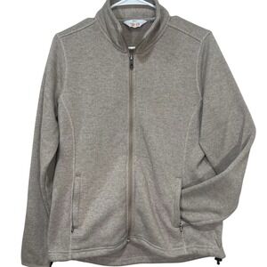 Orvis Trout Bum Full Zip Fleece Knit Jacket Womens Medium‎ Beige Outdoor